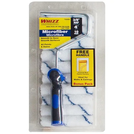 Work Tools Mini Paint Roller Frame & Cover, 10 PK 25009